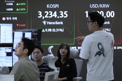 World shares are mixed ahead of a key meeting between U.S. President Donald Trump and Russian leader Vladimir Putin at the week's end